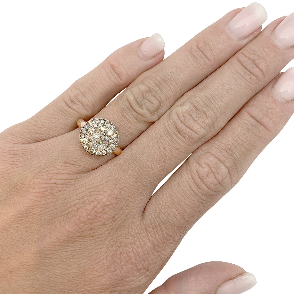 Pomellato ring, "Sabbia", pink gold, brown diamonds.