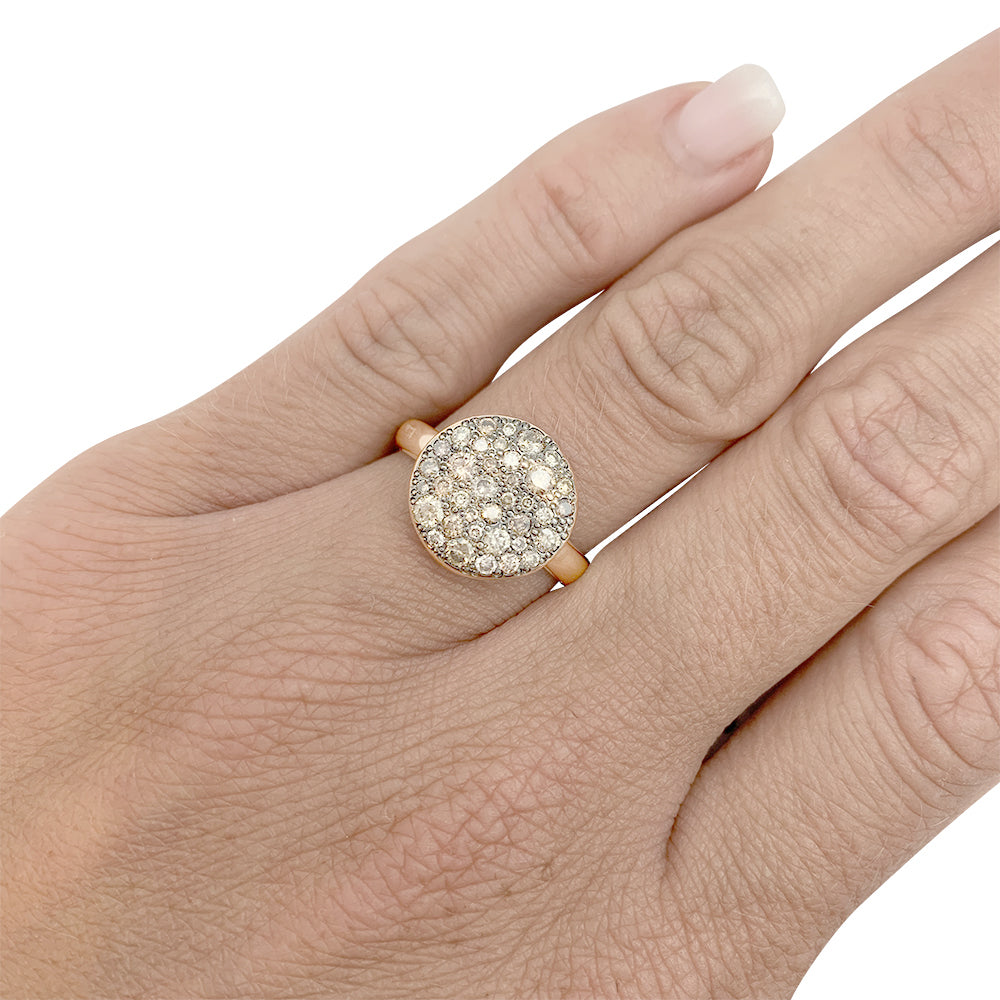 Pomellato ring, "Sabbia", pink gold, brown diamonds.