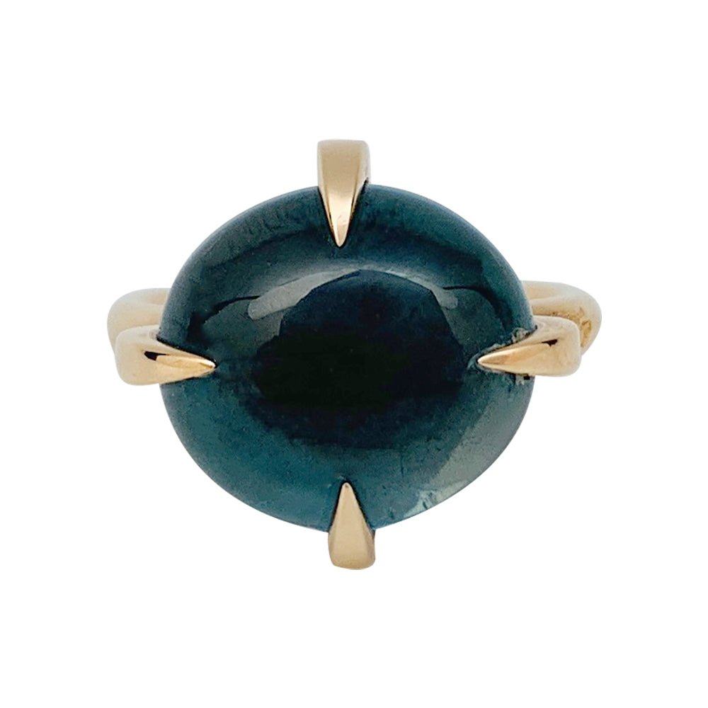 Bague Pomellato "Veleno" en or rose, topaze blue london.