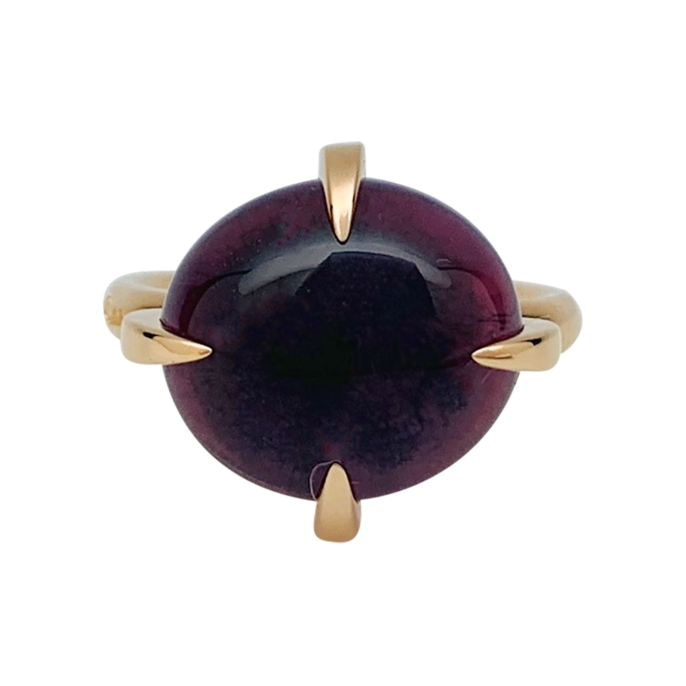 Bague Pomellato "Veleno" or rose et améthyste.