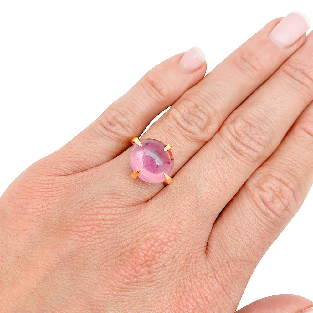 Bague Pomellato "Veleno" or rose et améthyste.
