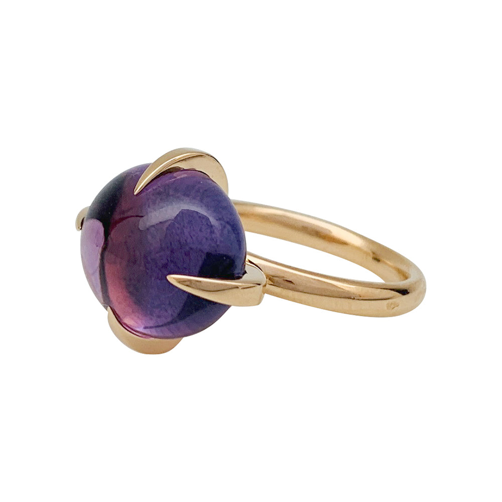 Pomellato "Veleno" ring in rose gold and amethyst.