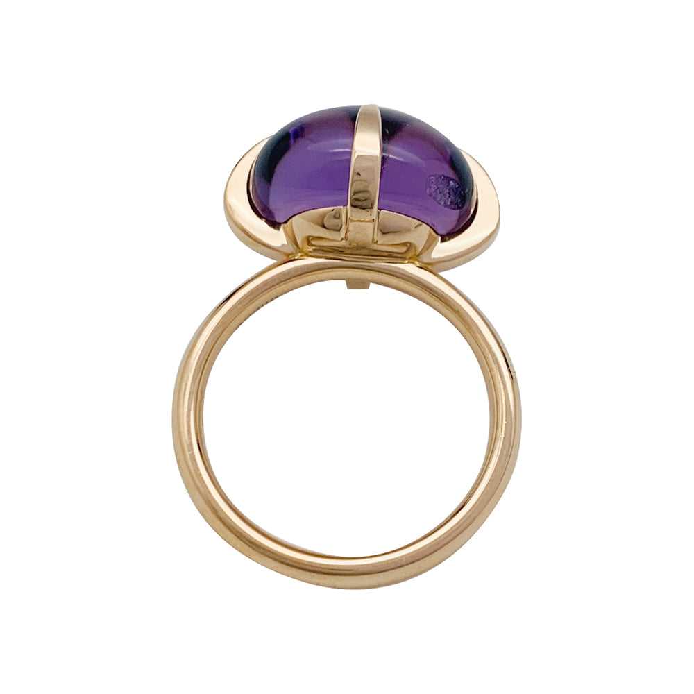 Pomellato "Veleno" ring in rose gold and amethyst.
