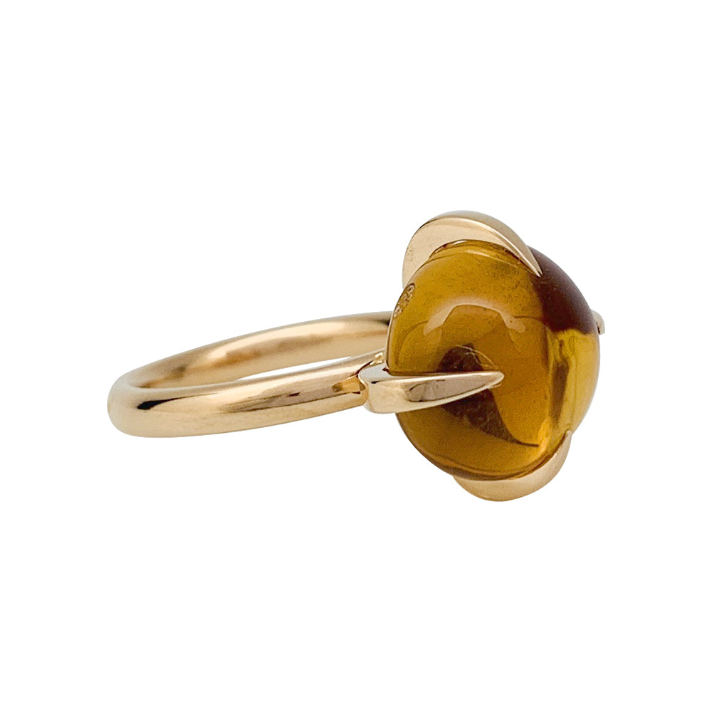 Pomellato "Veleno" ring in pink gold and citrine.