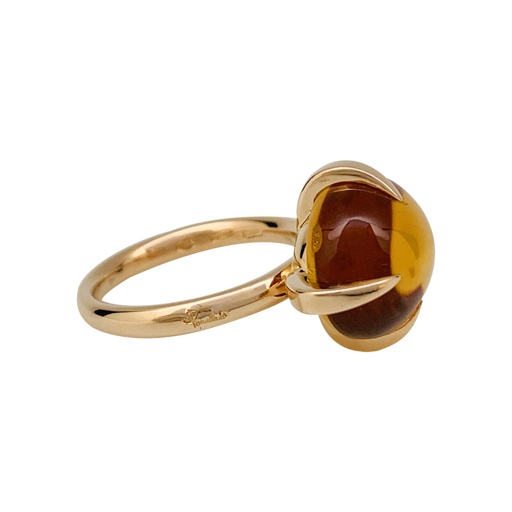 Pomellato "Veleno" ring in pink gold and citrine.