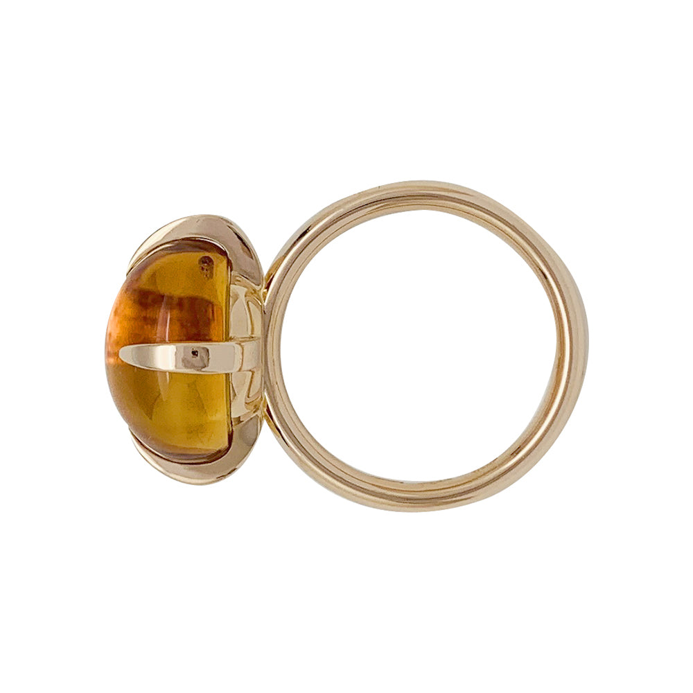 Pomellato "Veleno" ring in pink gold and citrine.