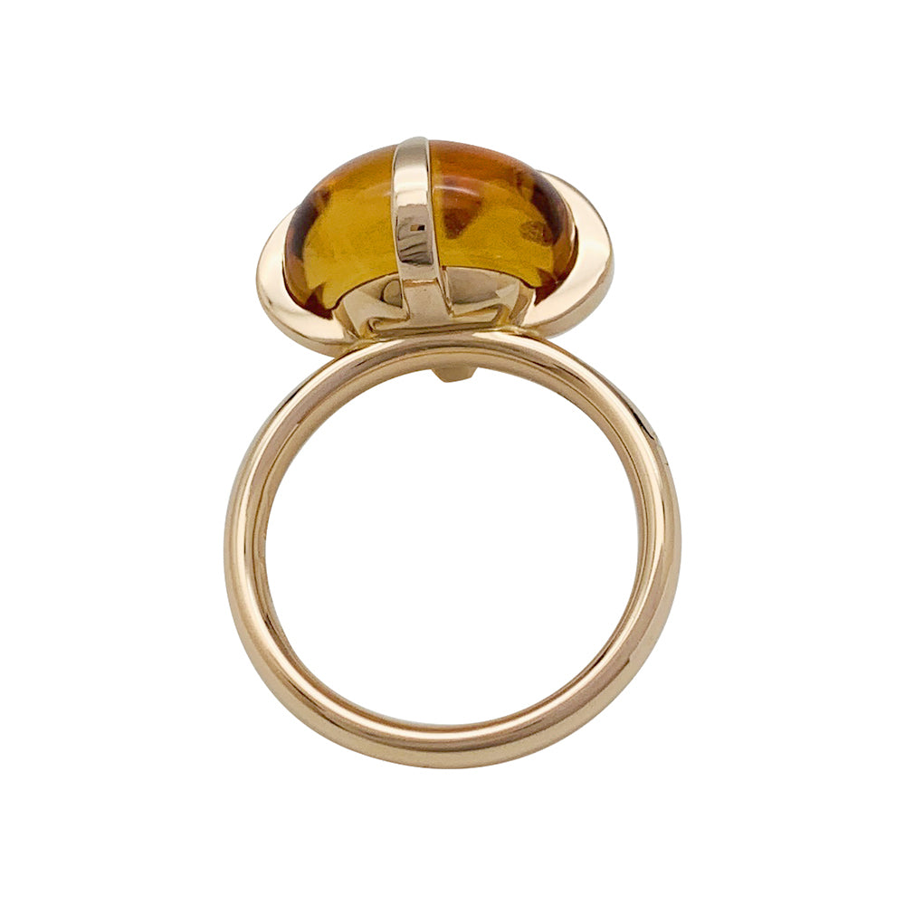Pomellato "Veleno" ring in pink gold and citrine.