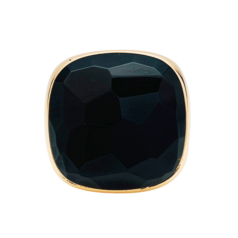 Pomellato ring in pink gold, “Victoria” model, jet.