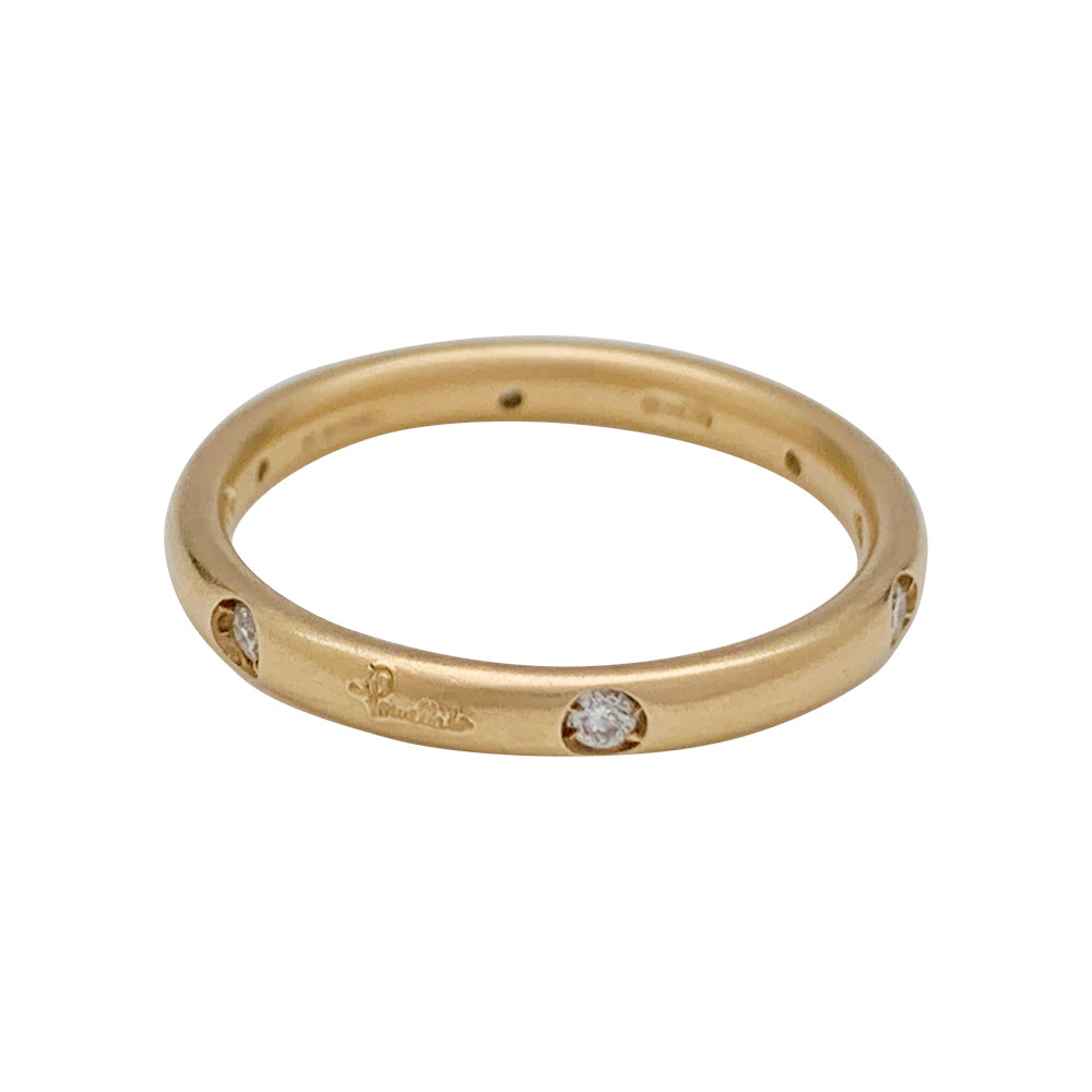 Pomellato ring "Lucciole" model in pink gold, diamonds.