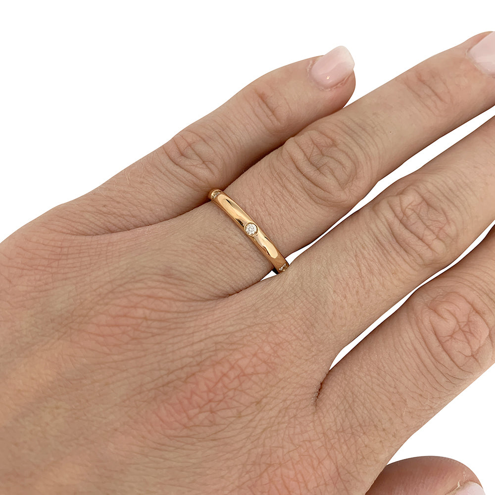 Pomellato ring, "Lucciole", pink gold, diamonds.