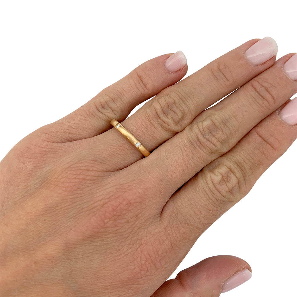 Pomellato ring, "Lucciole", pink gold, diamonds.