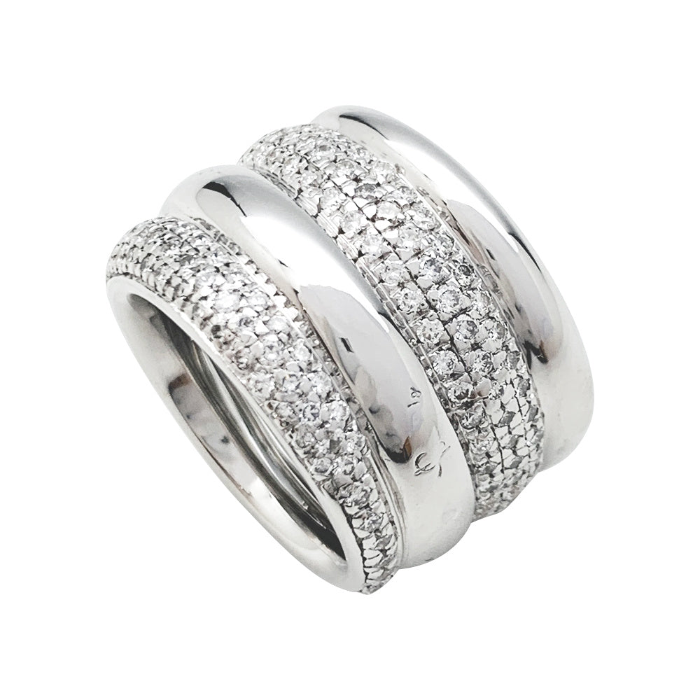 Pomellato ring, "Tubolare", white gold, diamonds.