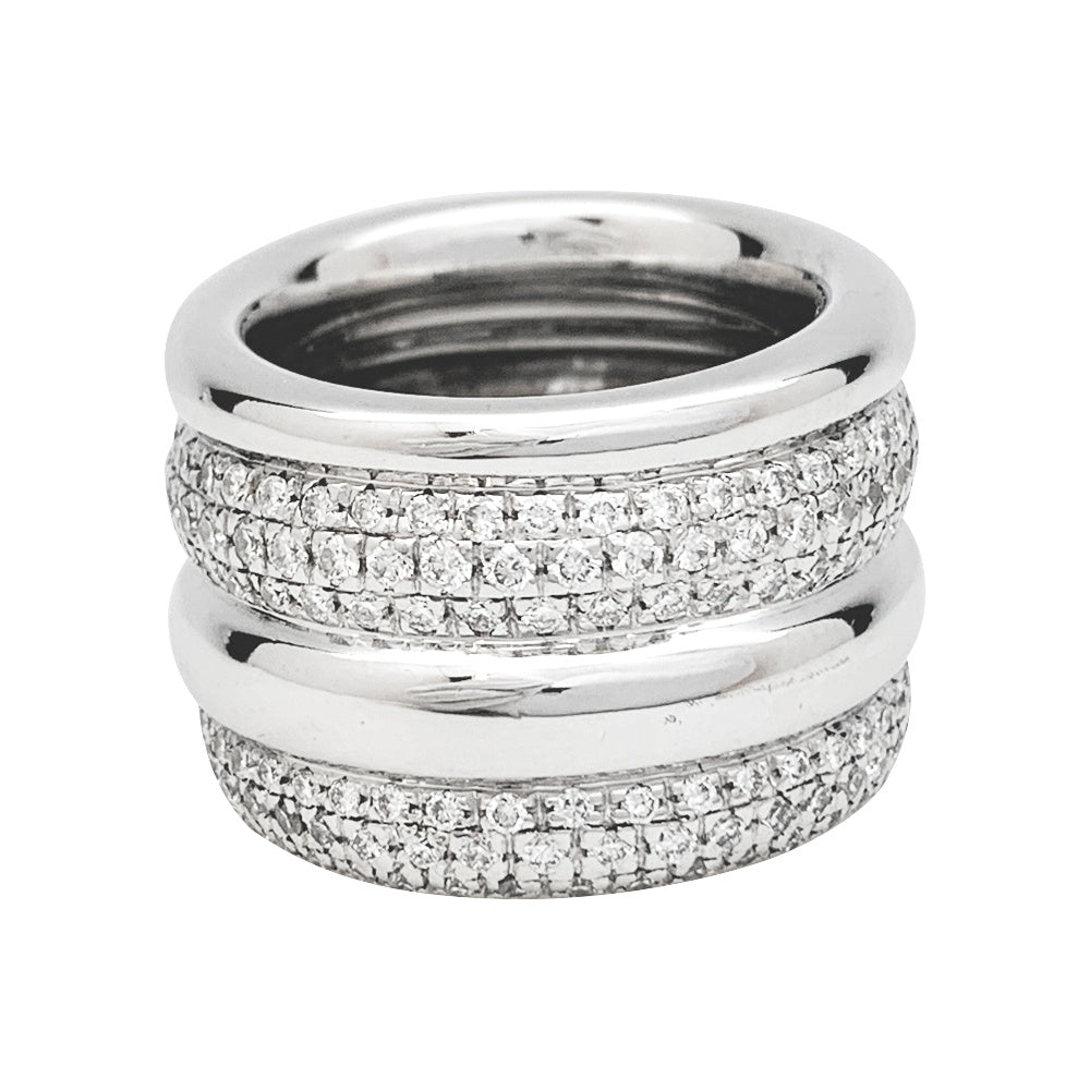 Pomellato ring, "Tubolare", white gold, diamonds.