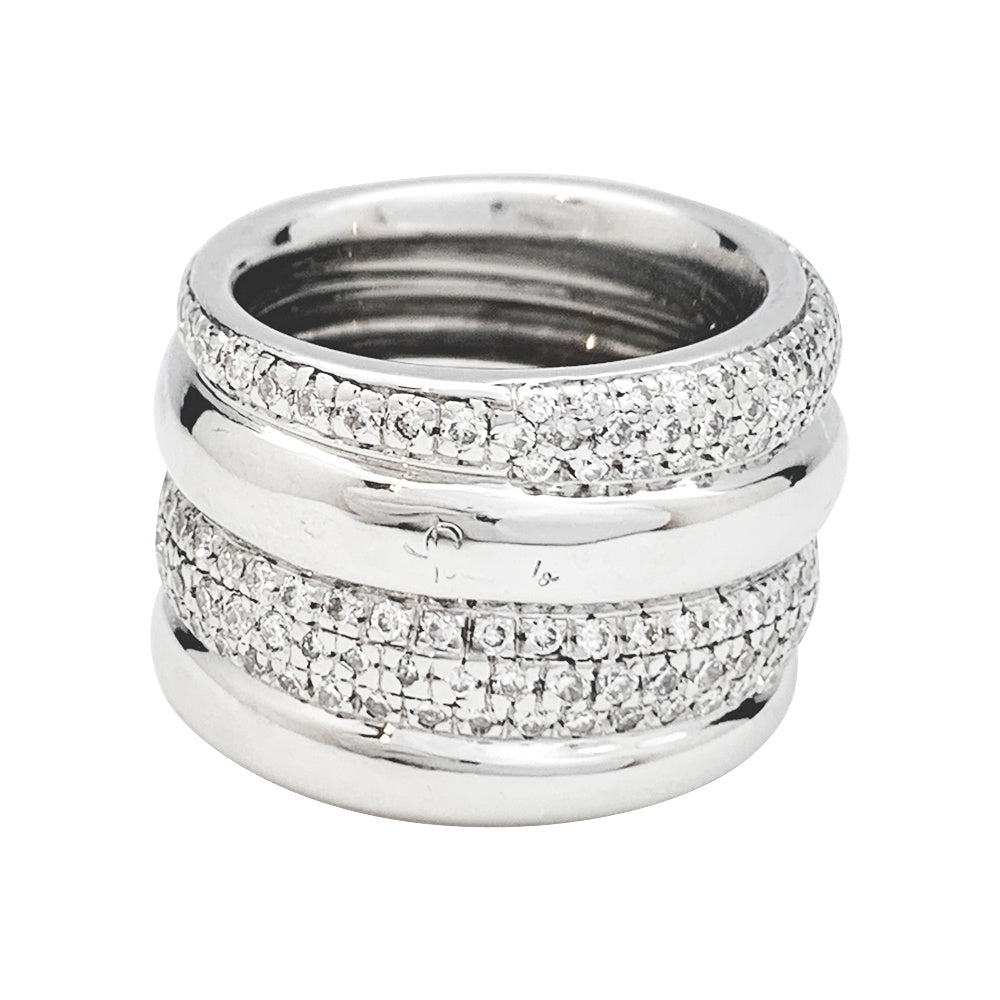 Pomellato ring, "Tubolare", white gold, diamonds.