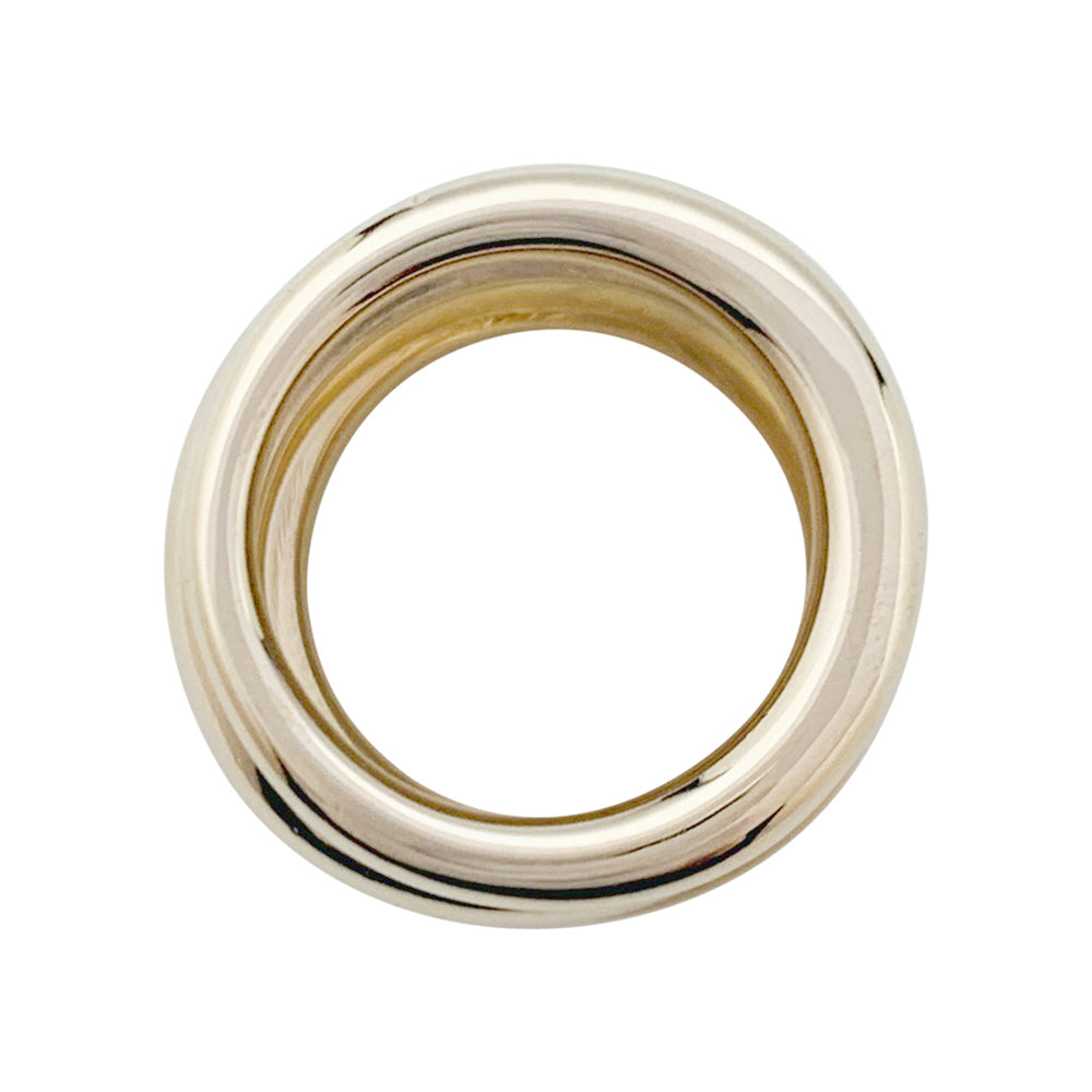 Pomellato ring in natural and yellow gold, "Tubular" model, diamonds.