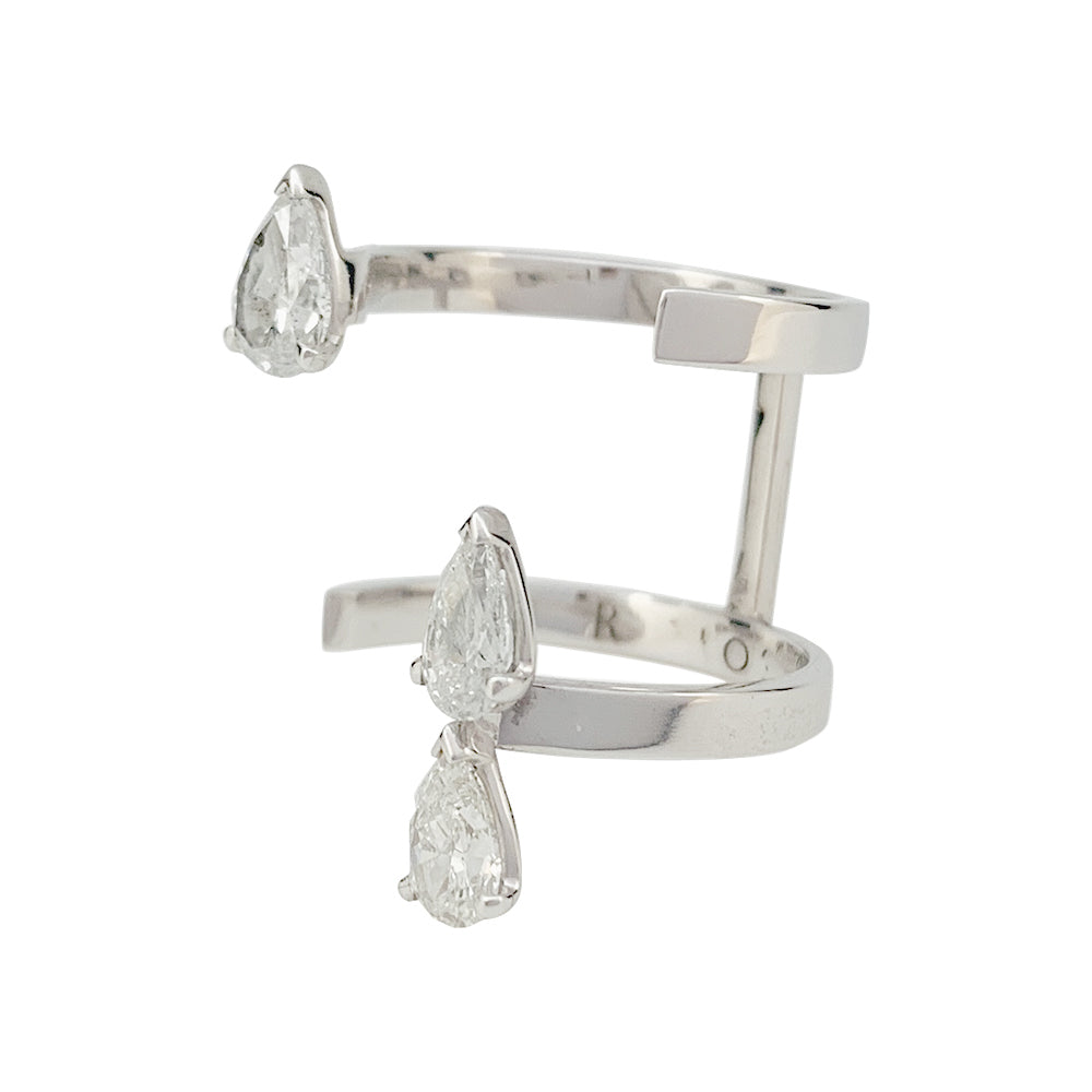Repossi "Vacuum-set" ring, white gold and diamonds.