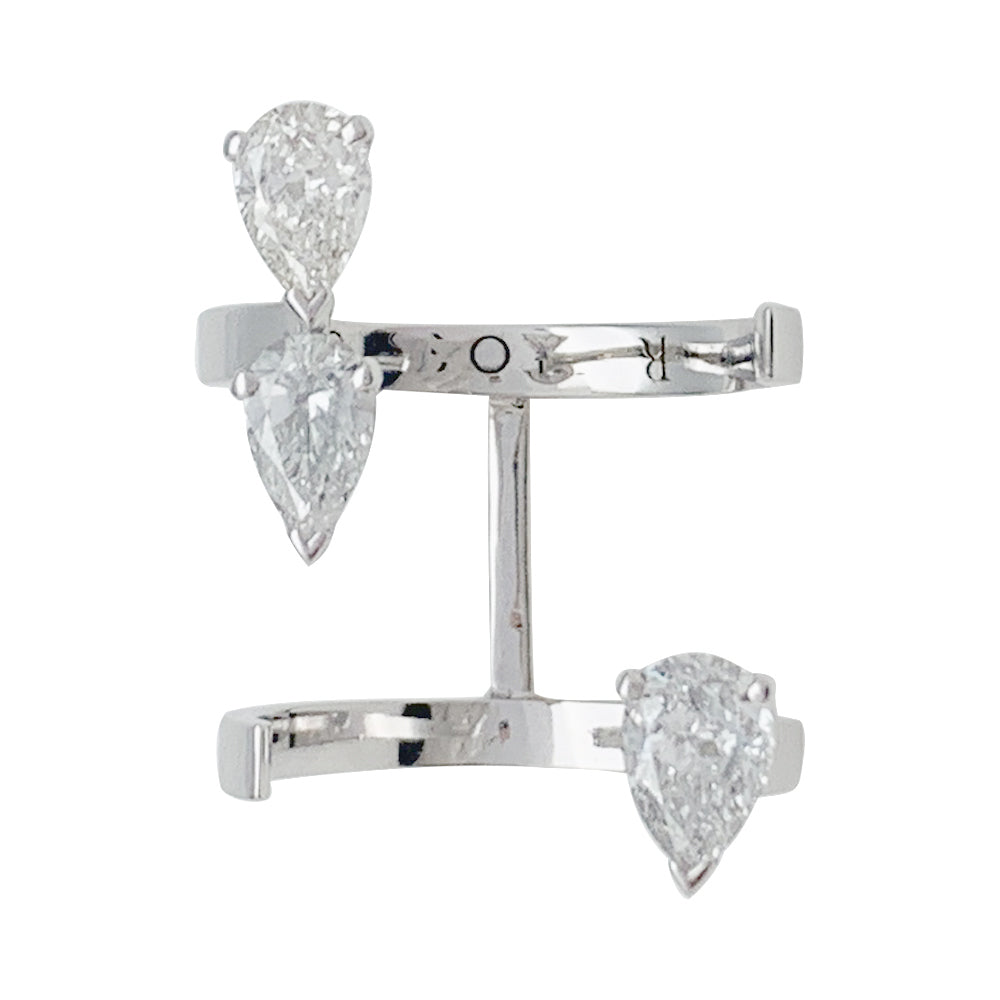 Bague Repossi "Serti sur vide", or blanc et diamants.