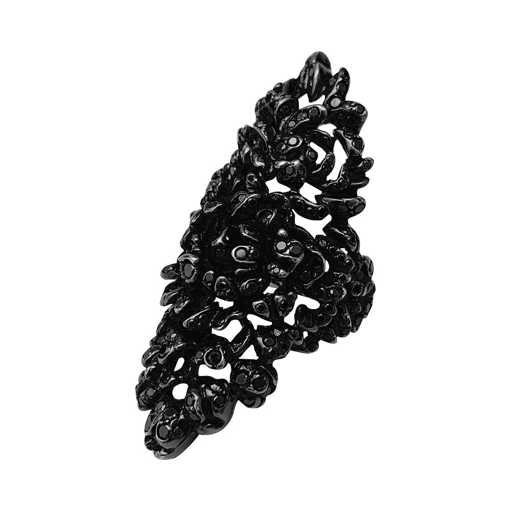 Bague Repossi "Nérée" en or blanc noirci et diamants.