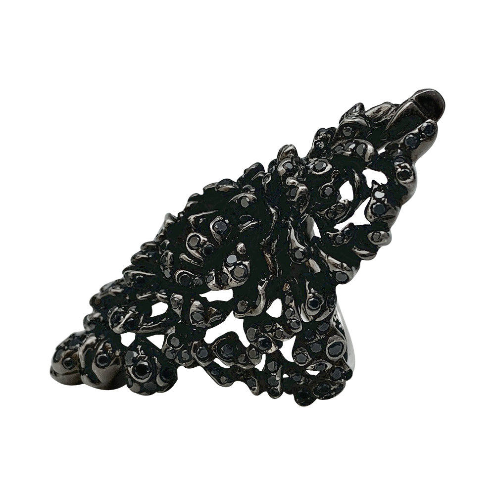 Repossi "Nérée" ring in blackened white gold and diamonds.
