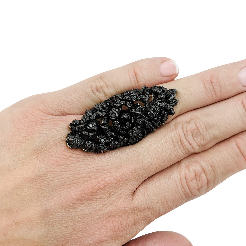 Repossi "Nérée" ring in blackened white gold and diamonds.