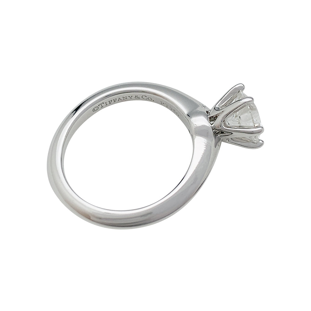 Tiffany & Co. Solitaire, "Setting", platinum, 1.01 carat diamond.