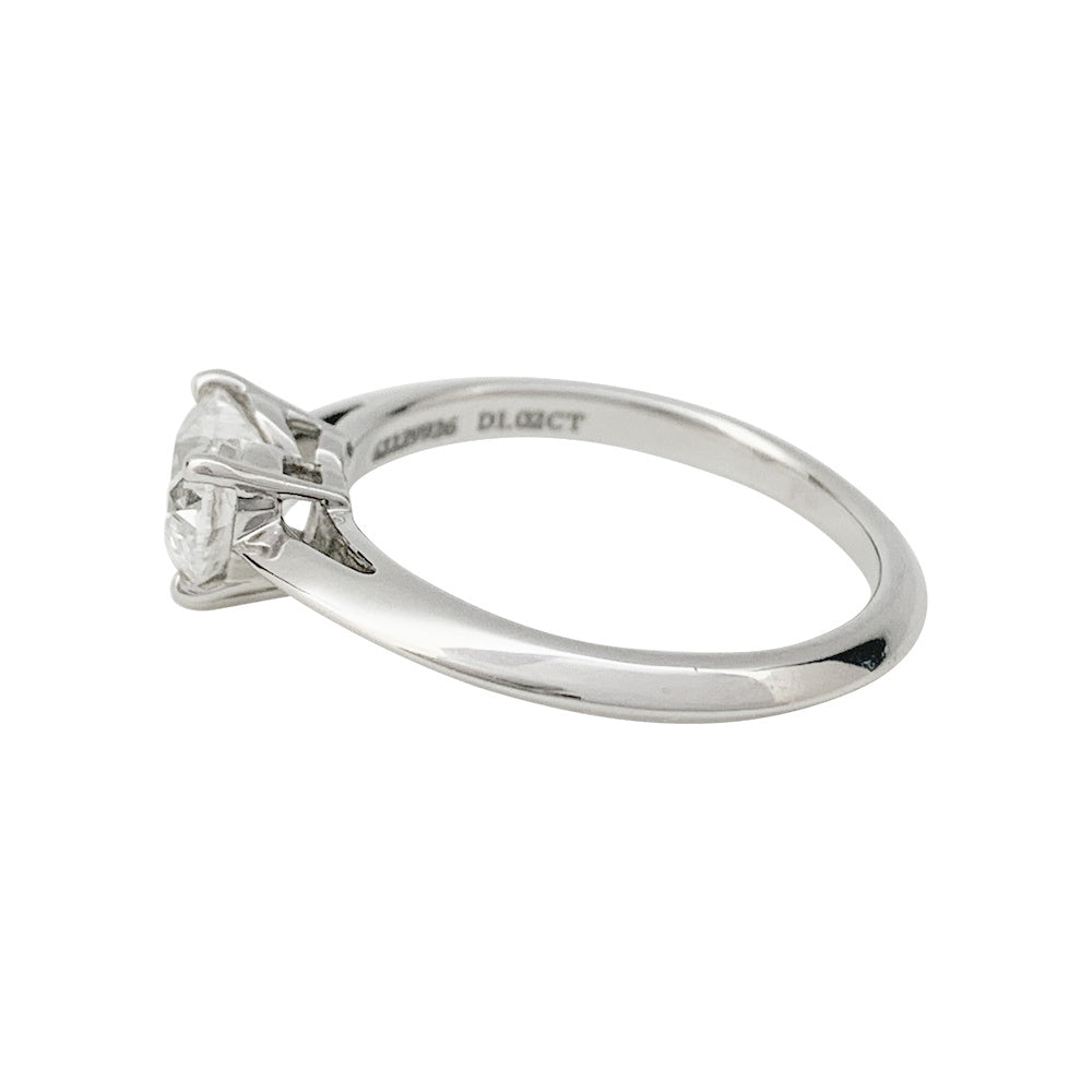 Tiffany & Co. Platinum and 1.02 ct Diamond Ring.