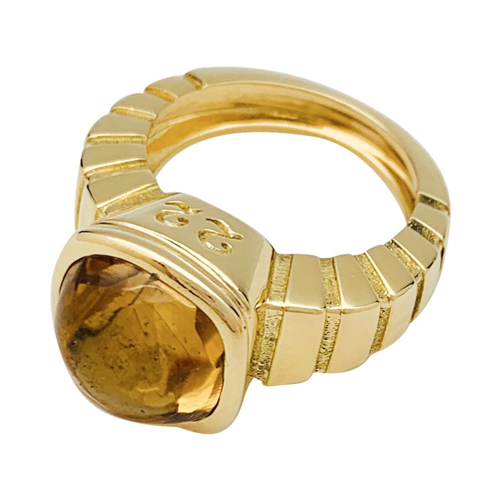 Van Cleef & Arpels "Façade" ring in yellow gold, citrine.