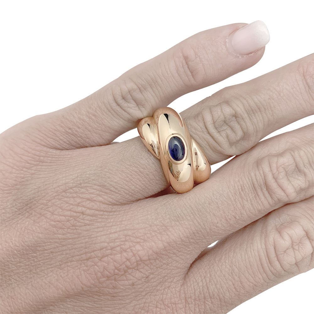 Vintage Cartier ring, "Coliseum", yellow gold, sapphire.