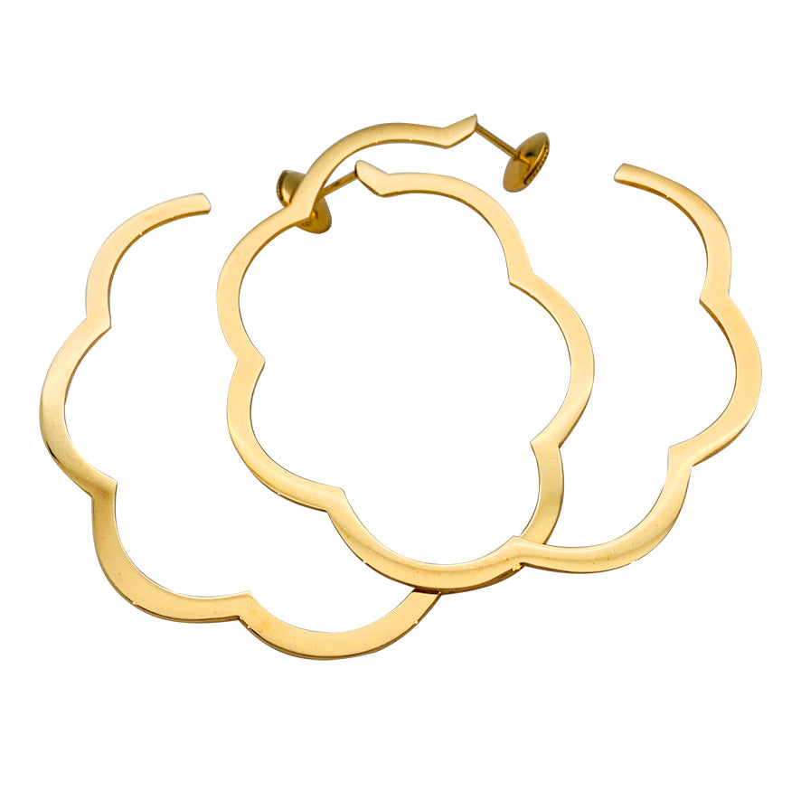 Boucles d'oreilles Chanel, "Profil de Camélia", or jaune.