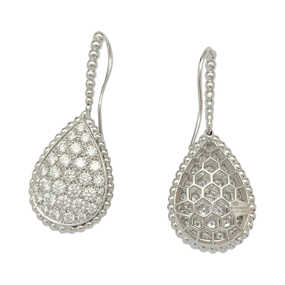 Boucles d'oreilles Boucheron "Serpent Bohème" en or blanc, diamants.