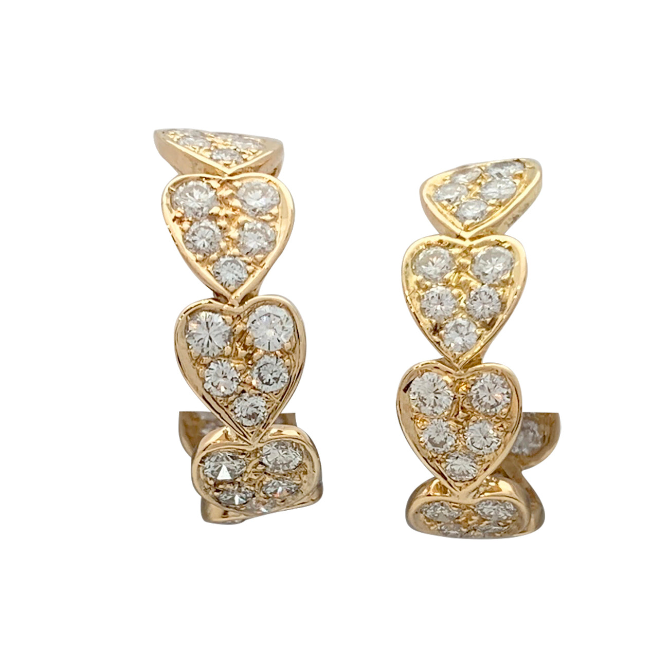 Boucles d'oreilles Cartier, "Coeurs", or jaune, diamants.