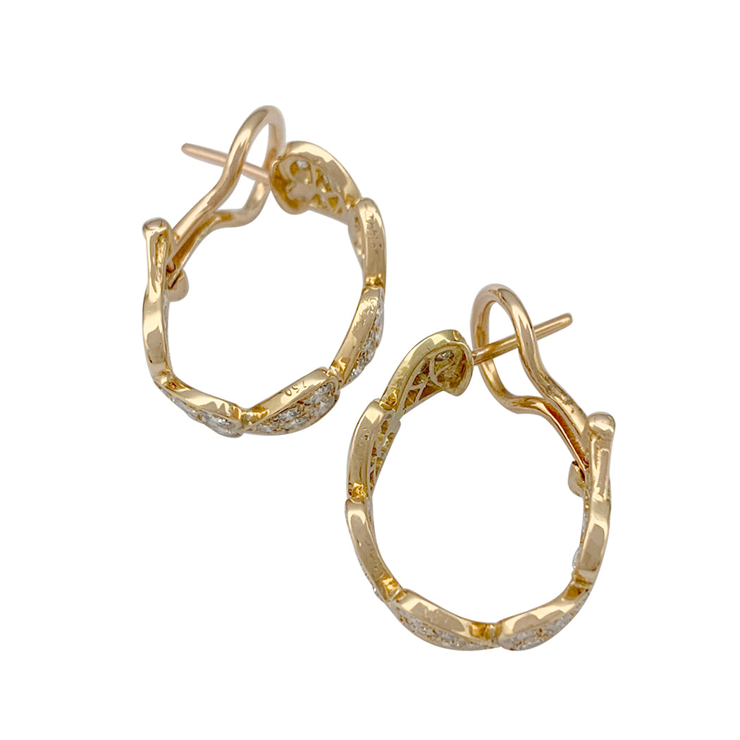 Boucles d'oreilles Cartier, "Coeurs", or jaune, diamants.