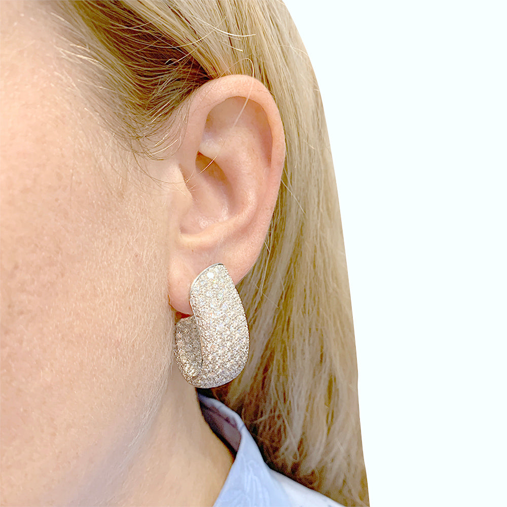 Cartier "Lakarda" earrings set with 11.71 carats of diamonds.
