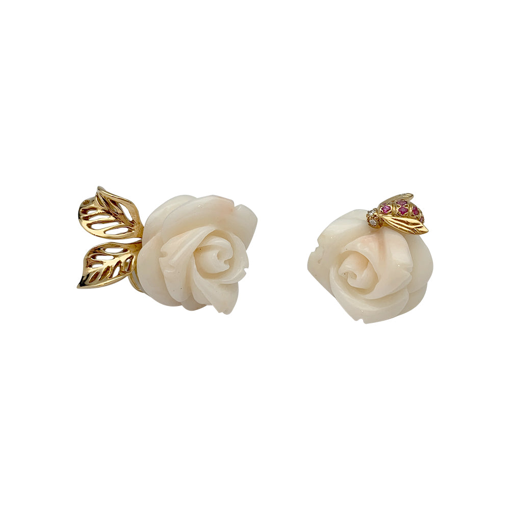 Boucles d'oreilles Dior, "Rose Dior Pré Catelan", or jaune, corail, diamants et saphirs roses.