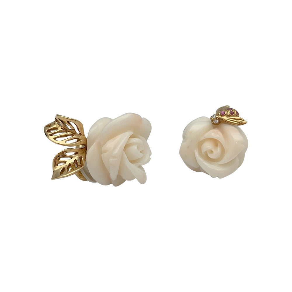 Boucles d'oreilles Dior, "Rose Dior Pré Catelan", or jaune, corail, diamants et saphirs roses.