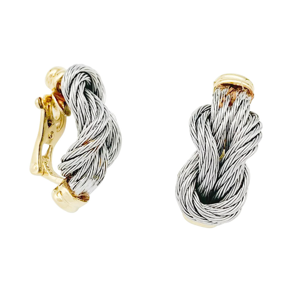 Fred earrings, "Force 10", gold and steel.