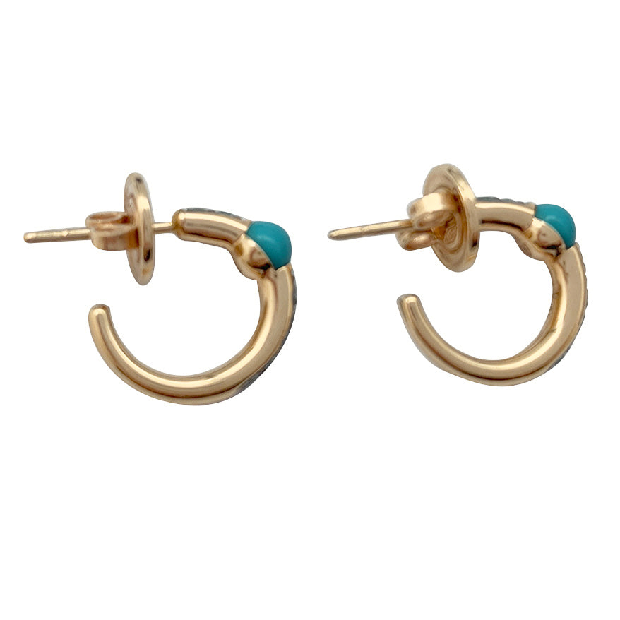 Pomellato earrings, "M'ama non M'ama", rose gold, colored stones.