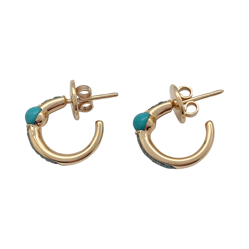 Pomellato earrings, "M'ama non M'ama", rose gold, colored stones.