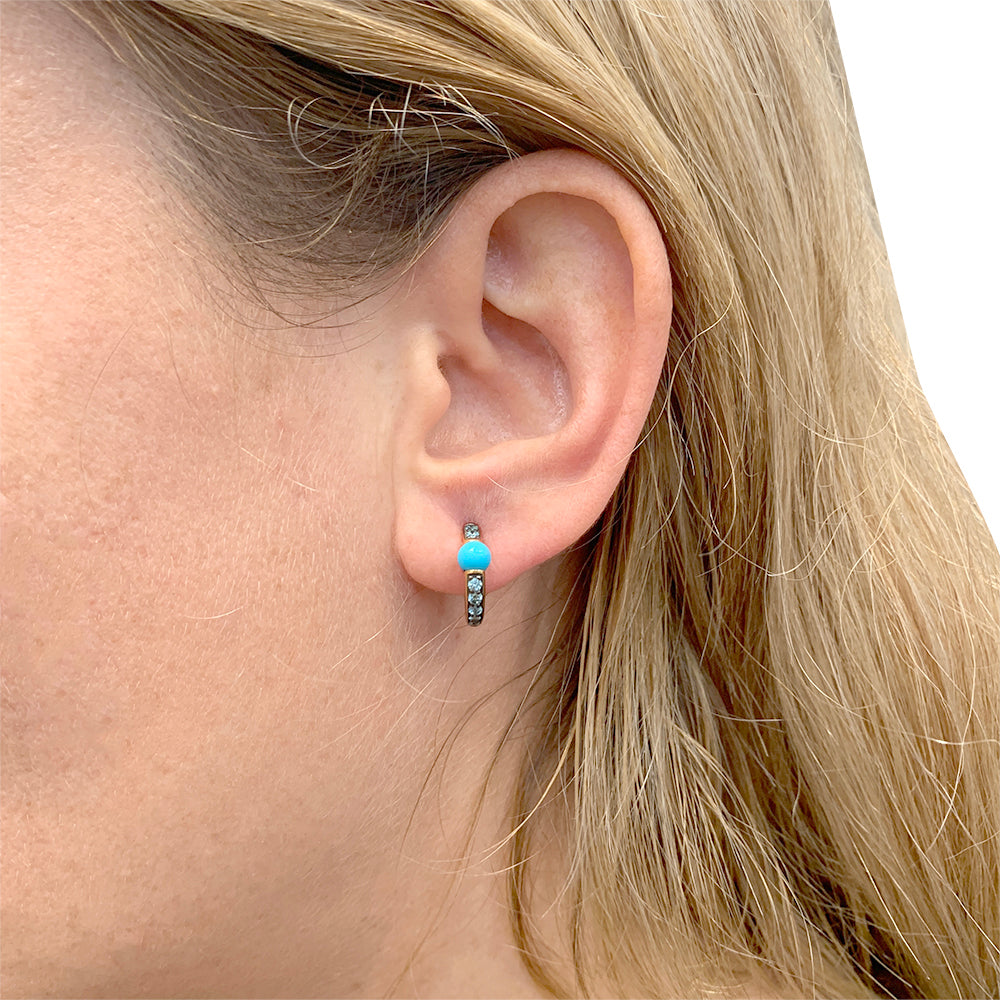 Pomellato earrings, "M'ama non M'ama", rose gold, colored stones.