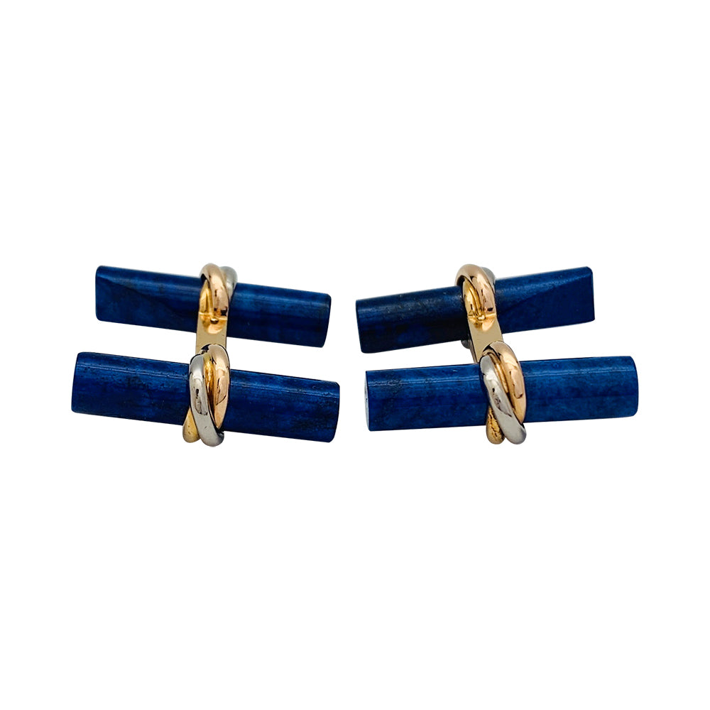 Boutons de manchette Cartier 3 ors, bâtonnets interchangeables.