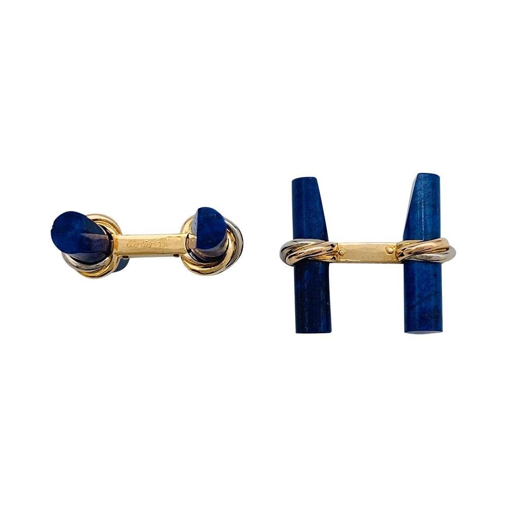 Boutons de manchette Cartier 3 ors, bâtonnets interchangeables.