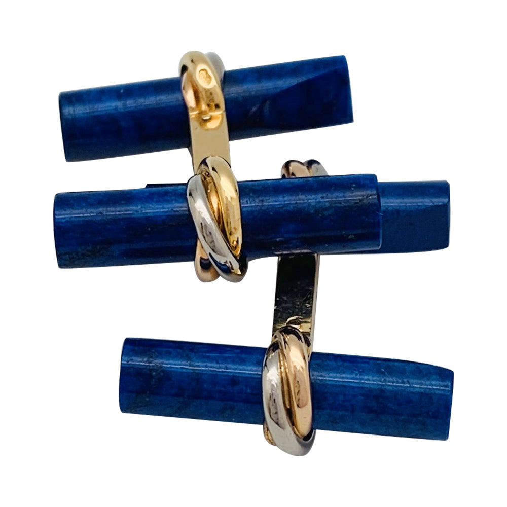 Cartier 3 gold cufflinks, interchangeable sticks.