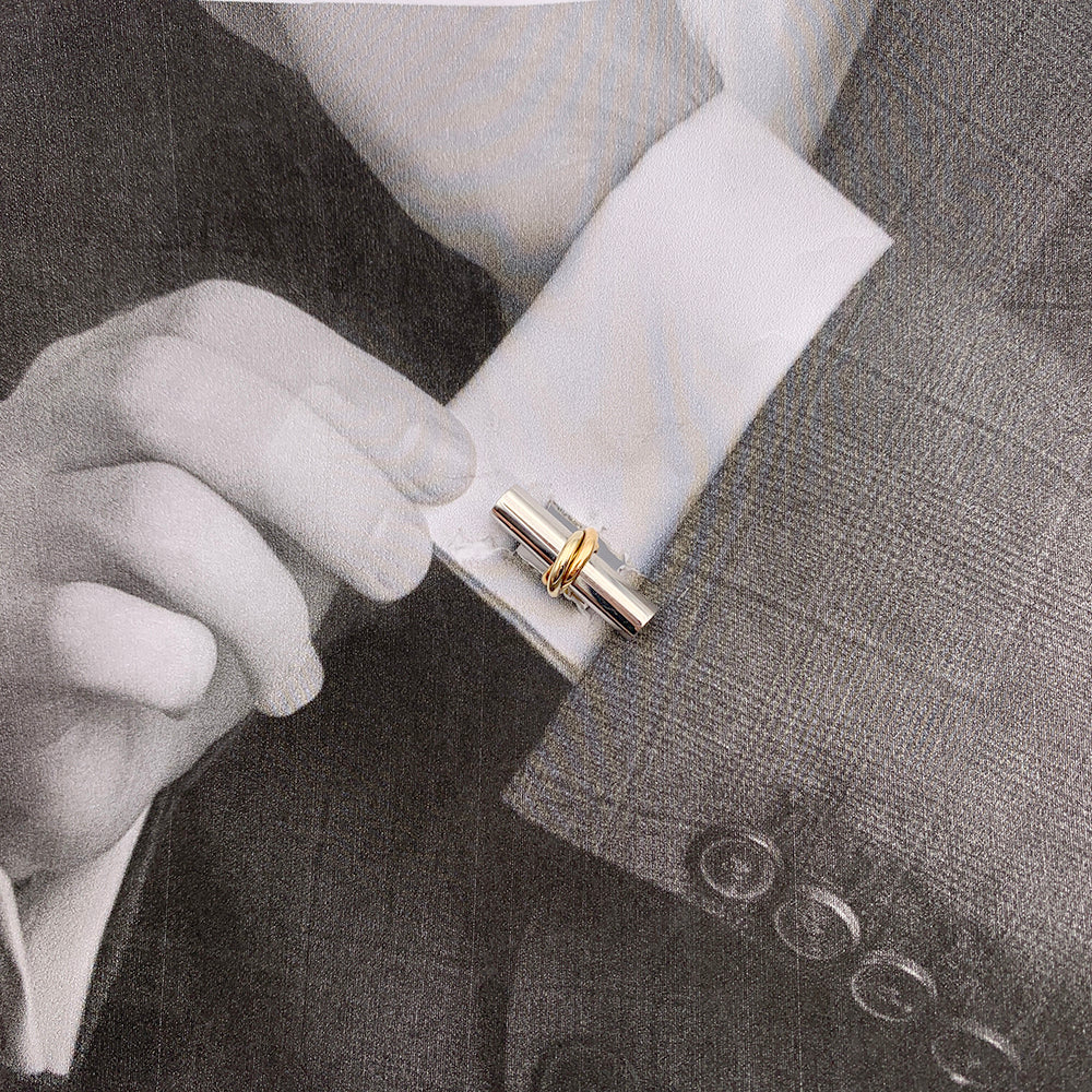 Cartier 3 gold cufflinks, interchangeable sticks.