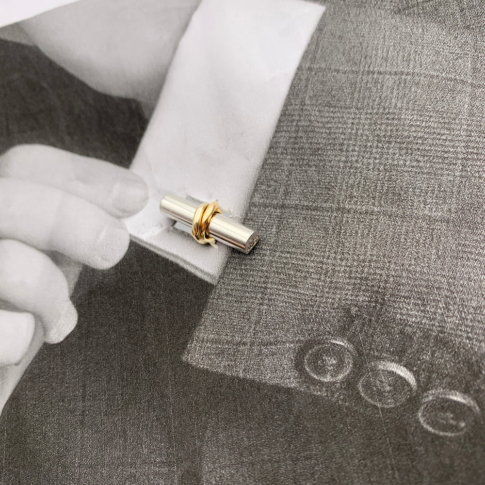 Cartier 3 gold cufflinks, interchangeable sticks.