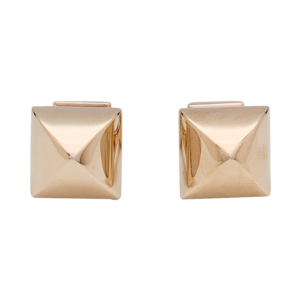 Boutons de manchette Hermès, "Clou", or rose.