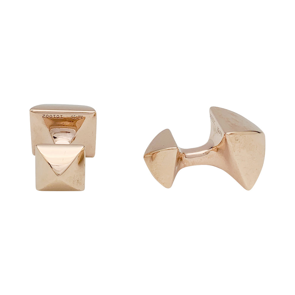 Boutons de manchette Hermès, "Clou", or rose.