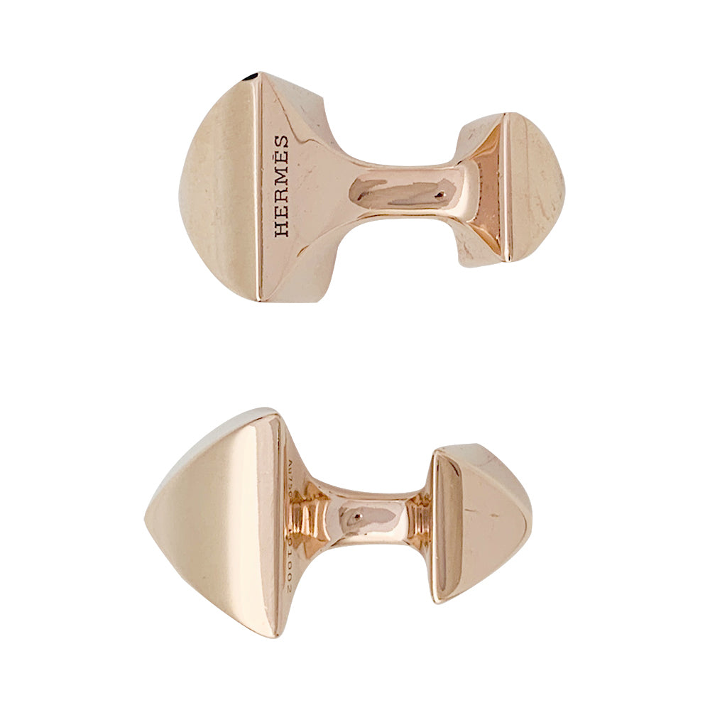 Hermès cufflinks, "Clou", rose gold.