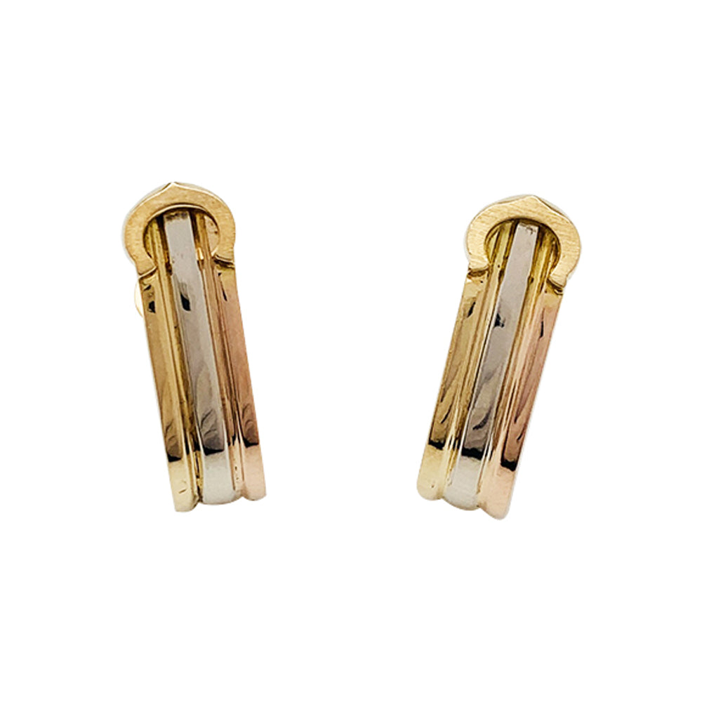Boutons de manchettes Cartier "Mini Ressort CC" trois ors.