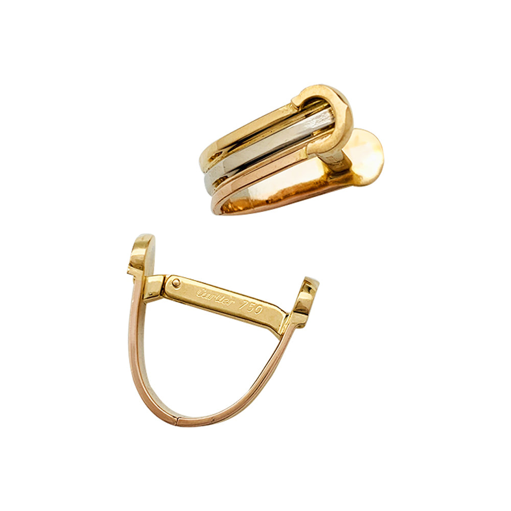 Boutons de manchettes Cartier "Mini Ressort CC" trois ors.