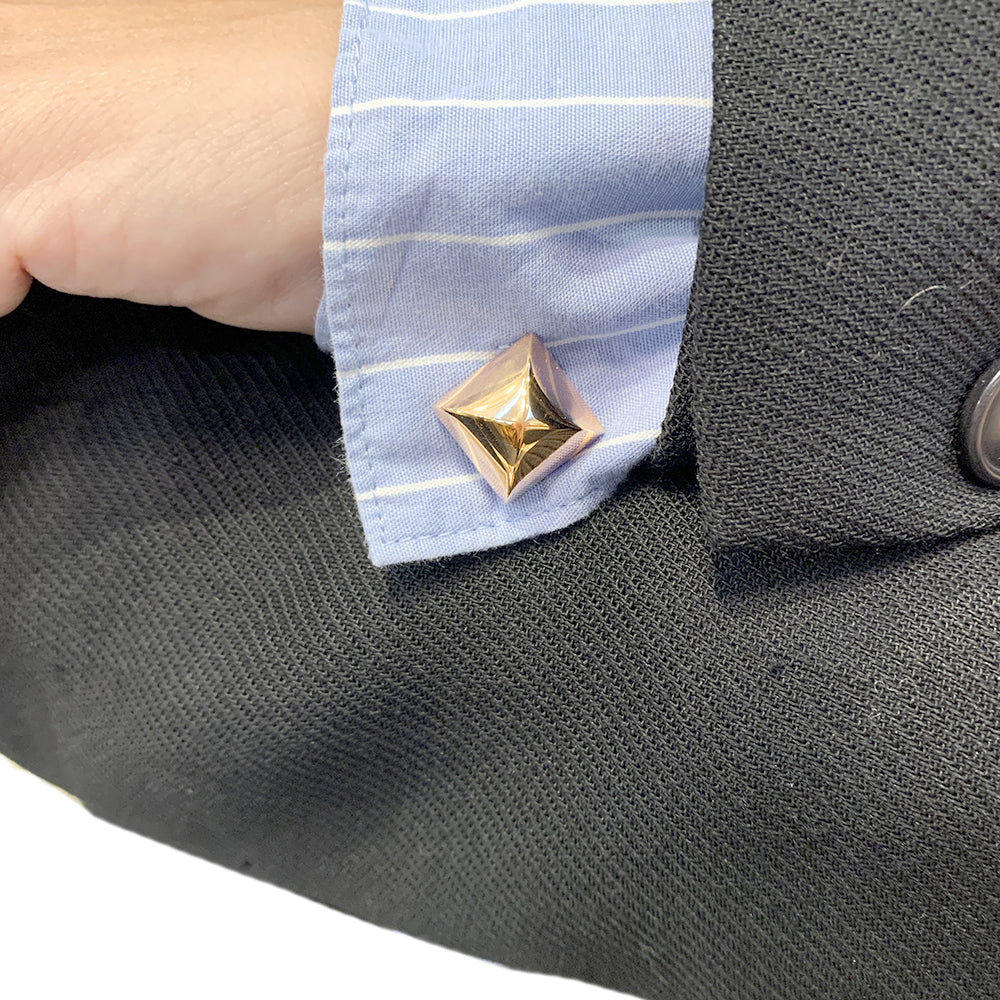 Hermès cufflinks, "Clou", rose gold.